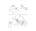 GE GTX22GASK1WW backsplash, blower & motor assembly diagram