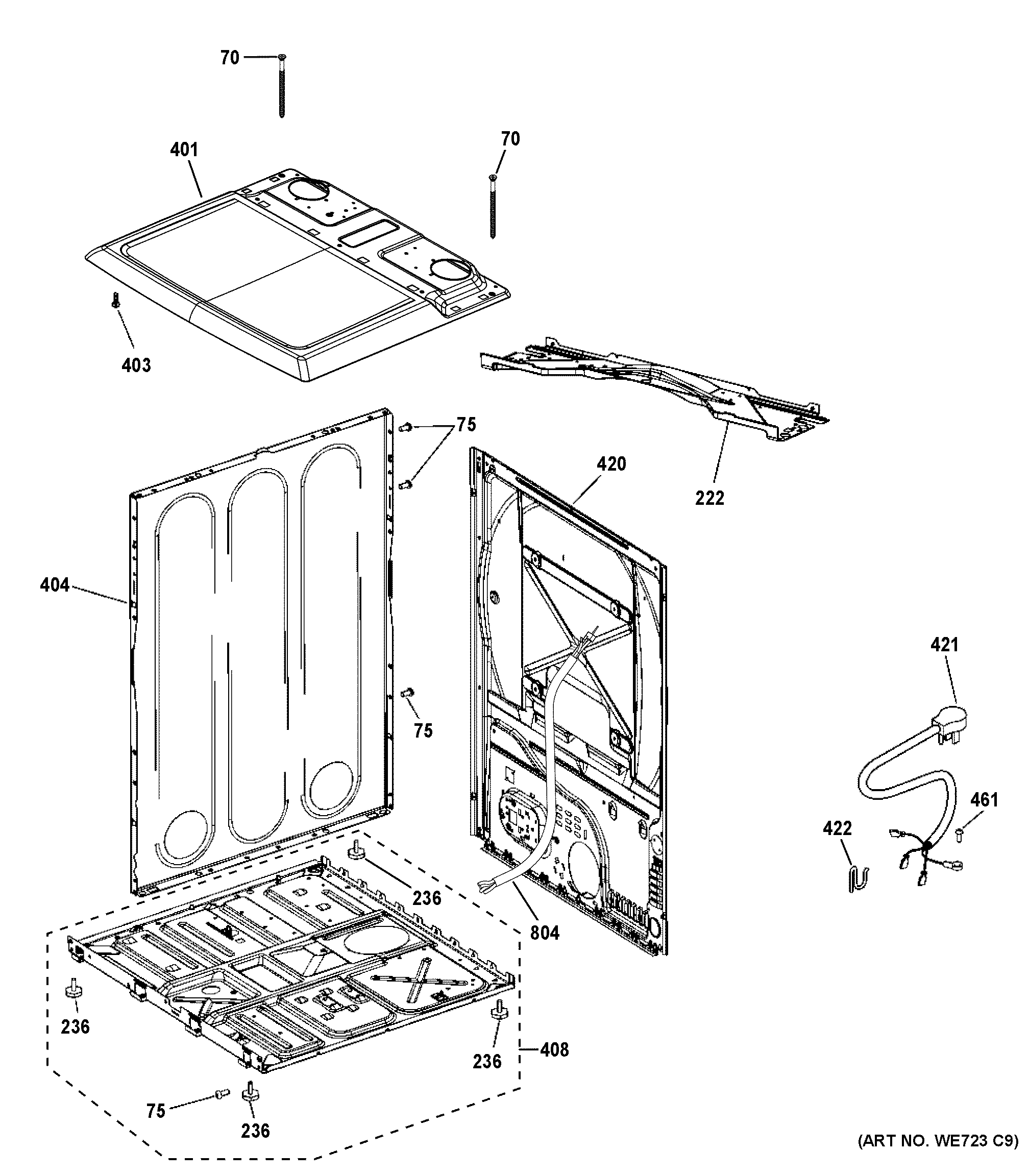 Cabinet & top panel