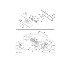 GE 5TX62G9ST0WS backsplash, blower & motor assembly diagram