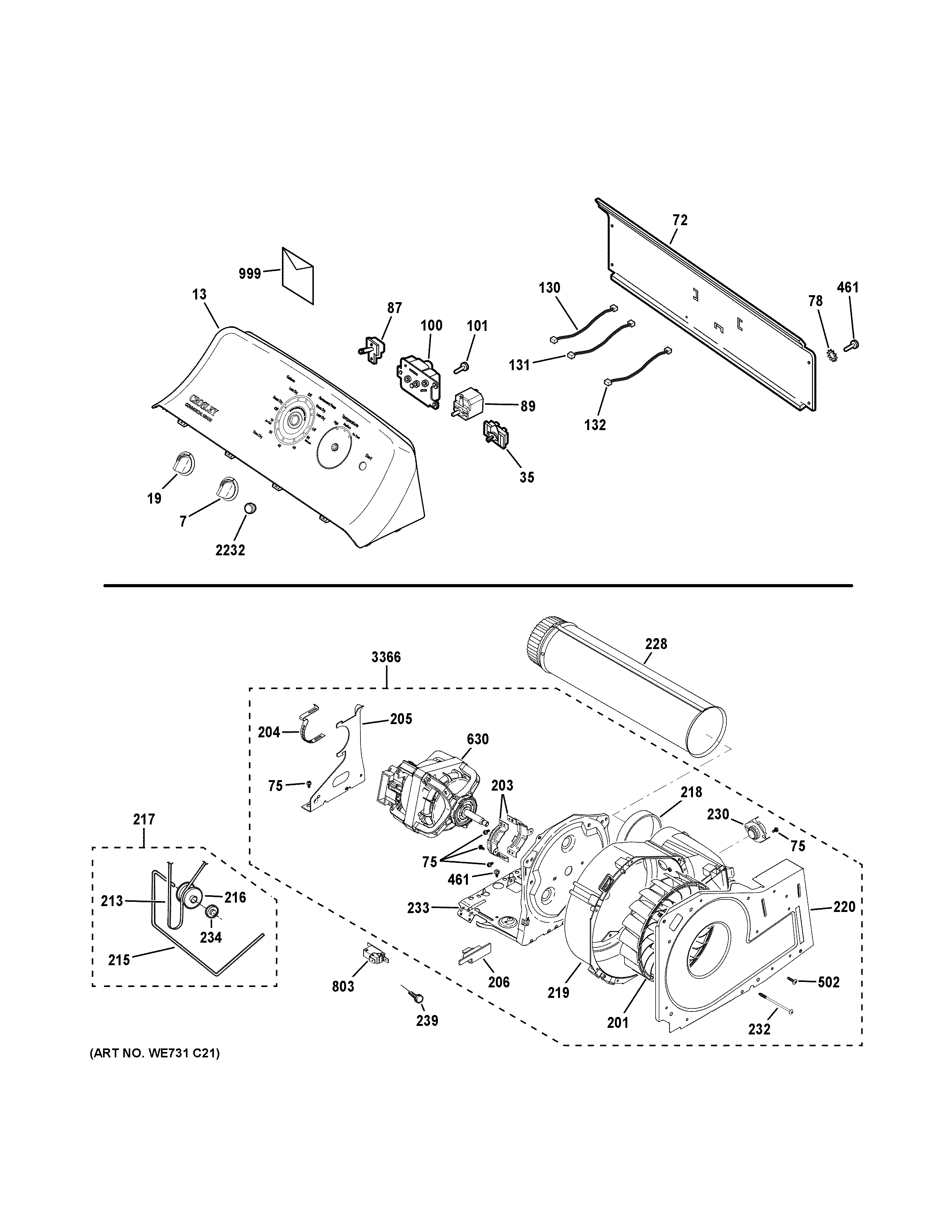 BACKSPLASH, BLOWER & MOTOR ASSEMBLY