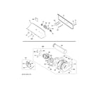 GE GTX52EASP0WB backsplash, blower & motor assembly diagram