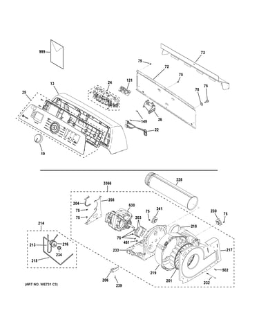 Backsplash, blower & motor assembly
