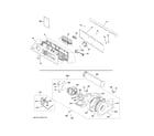 GE PTD60EBPR0DG backsplash, blower & motor assembly diagram