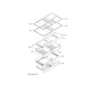 GE GWE22JYMBFFS fresh food shelves diagram