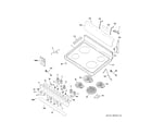 GE JB480ST2SS control panel & cooktop diagram