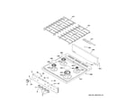 GE JGAS640RM4SS control panel & cooktop diagram