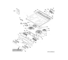 GE CES700P4M5W2 control panel & cooktop diagram