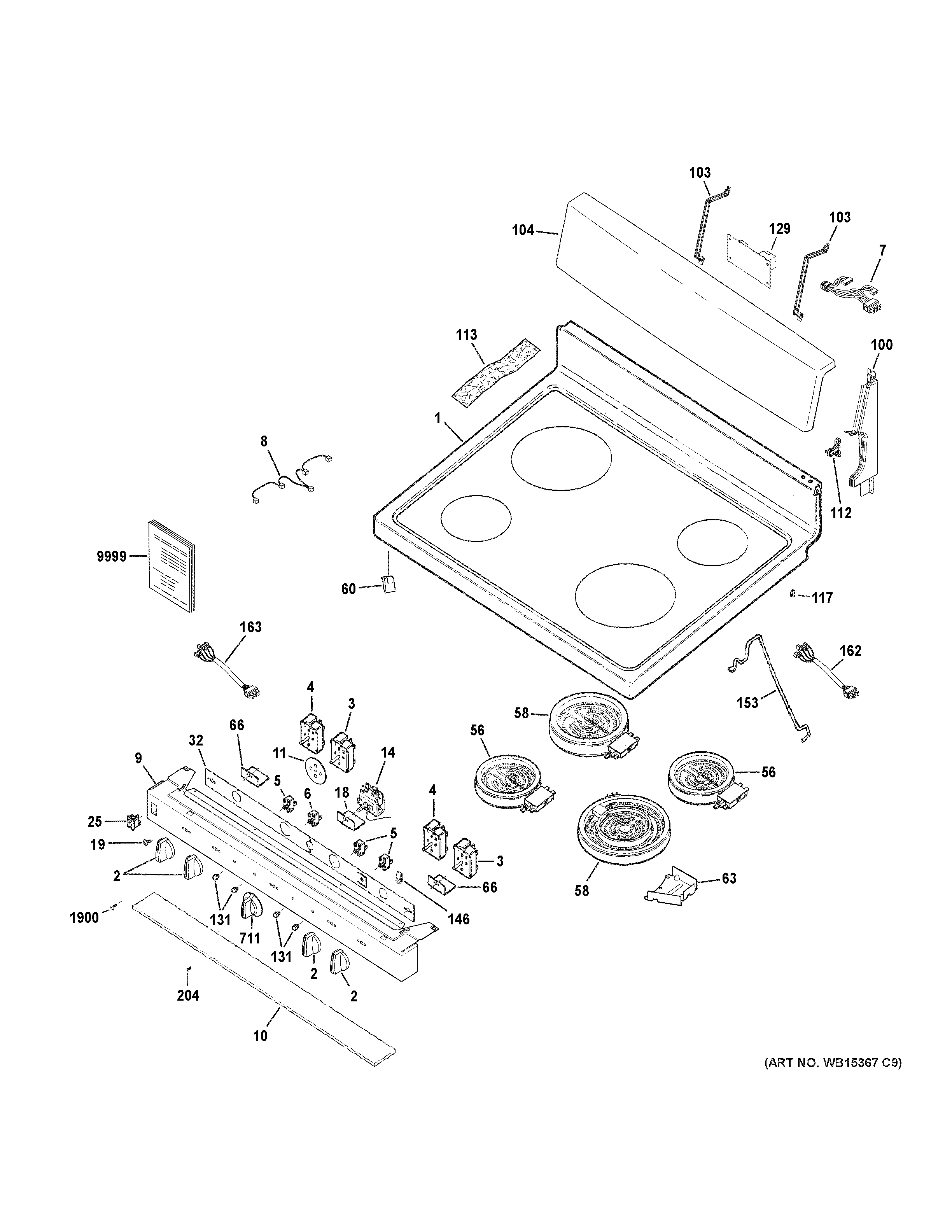 CONTROL PANEL & COOKTOP