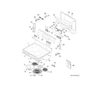 GE PB900YV2FS control panel & cooktop diagram