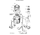 GE WWA9890RBL tub, basket & agitator diagram