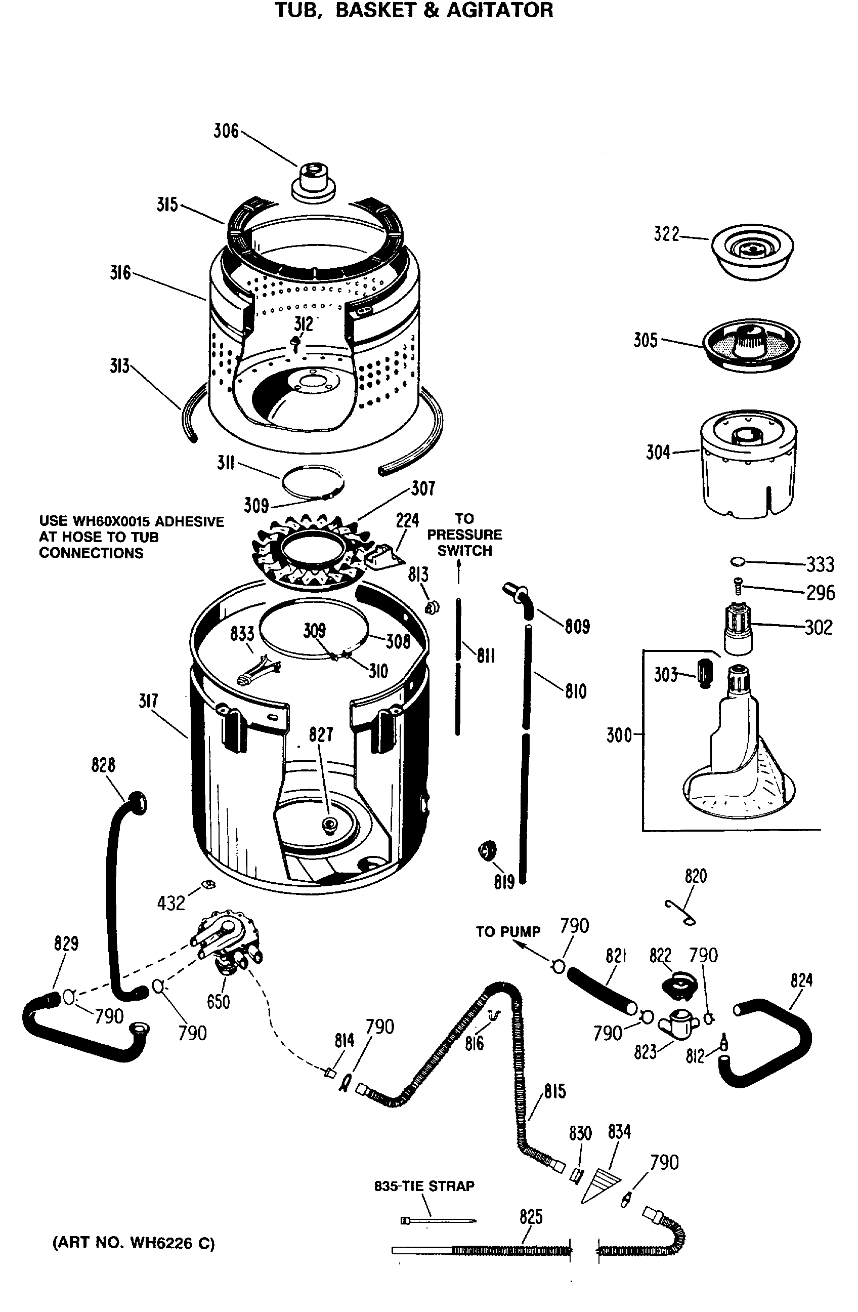 Tub, basket & agitator