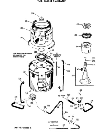 Tub, basket & agitator