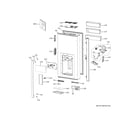 GE PVD28BYNBFS dispenser door diagram