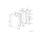 GE PAD28BYTBFS refrigerator door - rh diagram