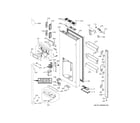 GE CFE28UP2MNS1 dispenser door diagram