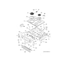 GE JM250DT2BB control panel & cooktop diagram