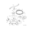 GE CDT800P2N5S1 motor, sump & filter assembly diagram