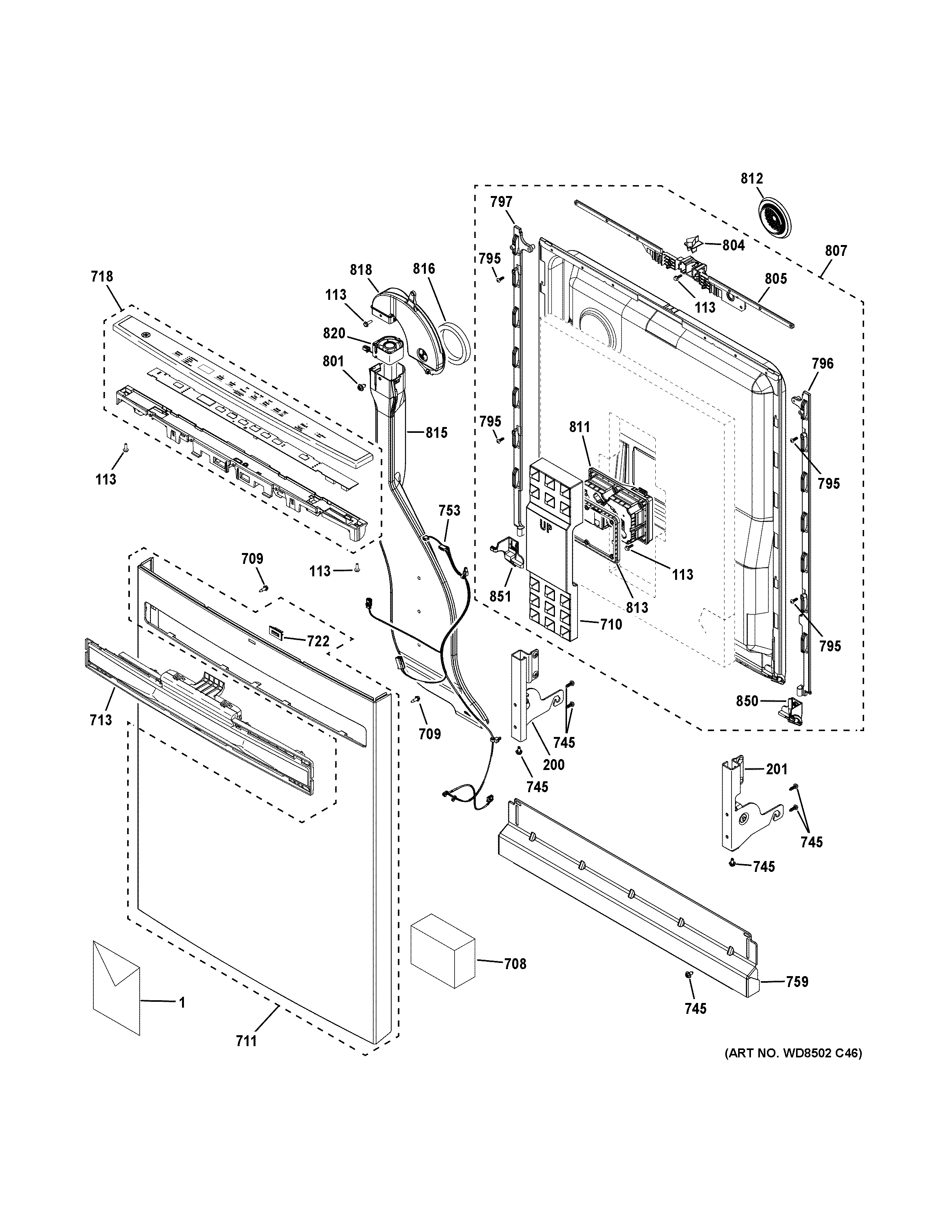 Escutcheon & door assembly