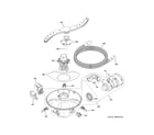 GE GDT550PMR0ES motor, sump & filter assembly diagram