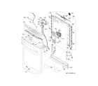 GE GDT645SYN8FS escutcheon & door assembly diagram