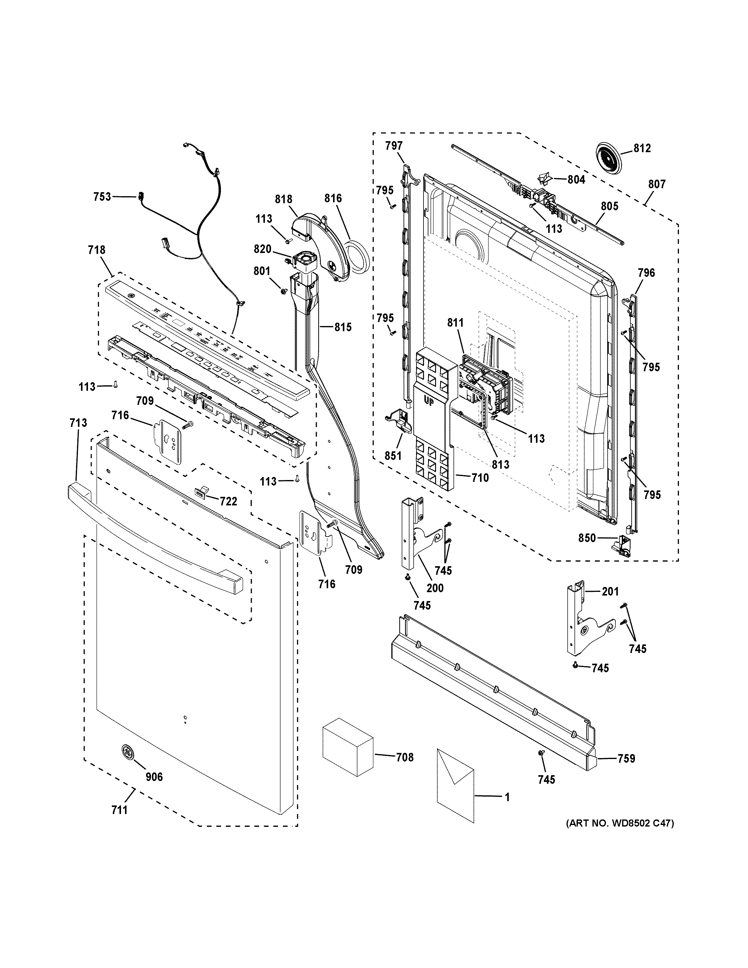 Escutcheon & door assembly