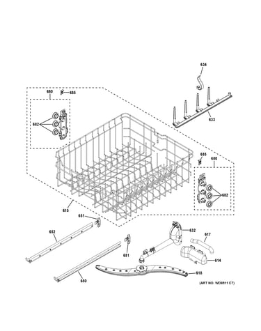 Upper rack assembly