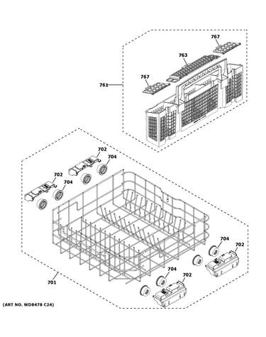 Lower rack assembly