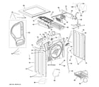 GE GFT14ESSM3WW cabinet & top panel diagram