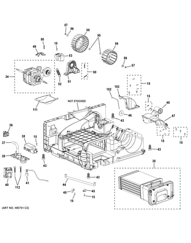 Blower, motor & condenser assembly
