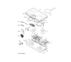 GE ZHU36RST1SS control panel & cooktop diagram