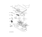 GE CHP90361T1BB control panel & cooktop diagram