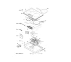 GE CHP90301T1BB control panel & cooktop diagram