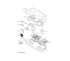 GE PHP9036DT1BB control panel & cooktop diagram