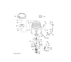 GE PTW800BPW0RS tub & motor diagram