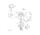 GE PTW805BPW0RS tub & motor diagram