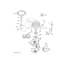 GE GTW585BSV3WS tub & motor diagram