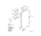 GE ZIP364IPVBII refrigerator door - lh diagram