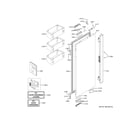 GE ZIP364NBVCII refrigerator door - lh diagram