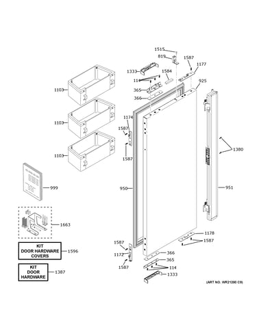 Refrigerator door - lh
