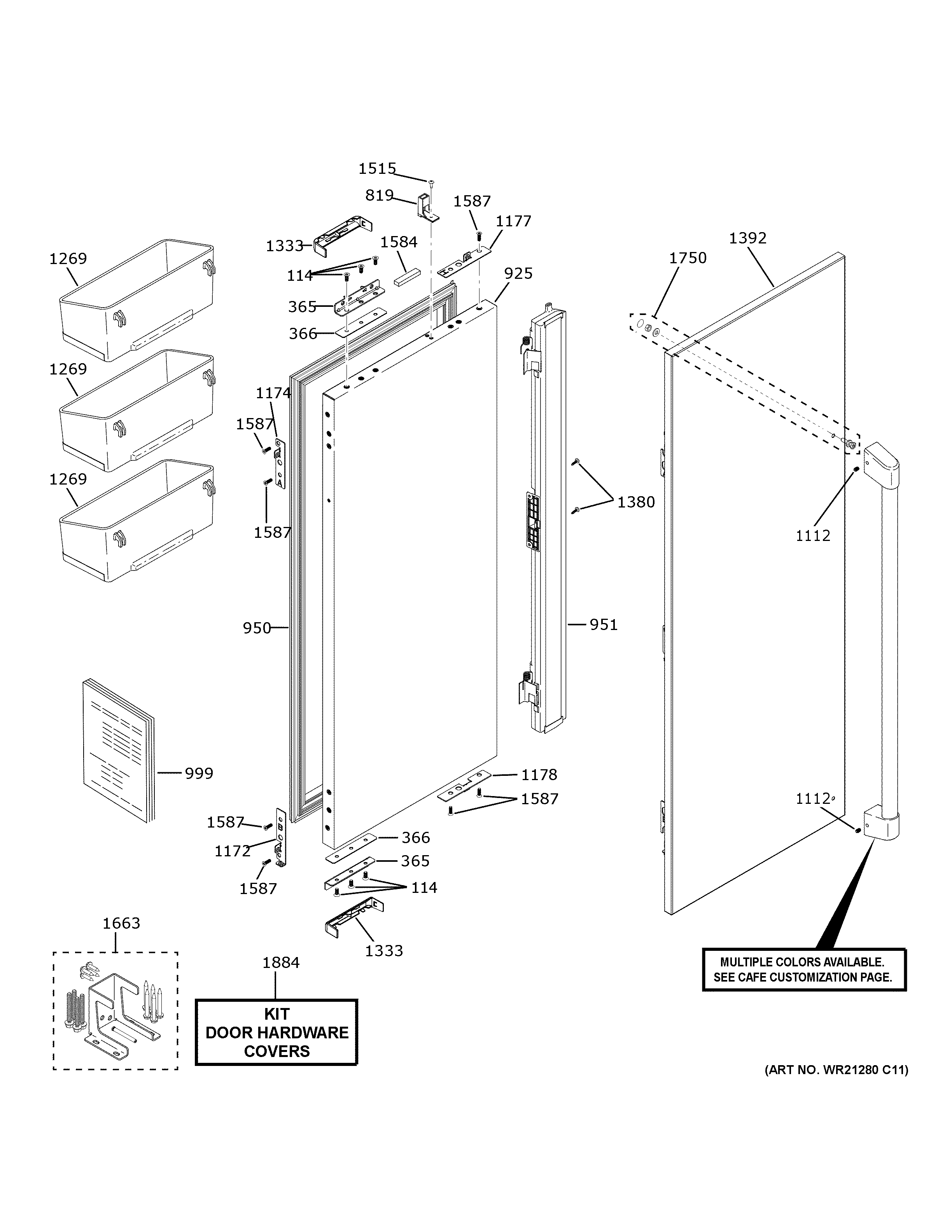 Refrigerator door - lh
