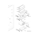 GE ZIR241NBRAII shelves & drawers diagram