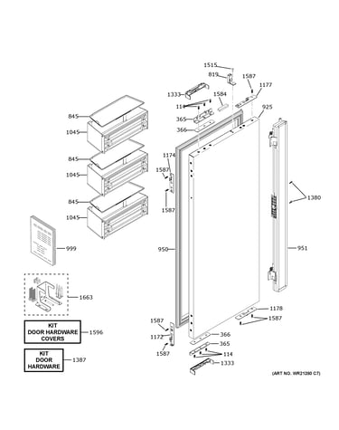 Refrigerator door - lh