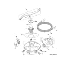 GE GDT650SMV2ES motor, sump & filter assembly diagram