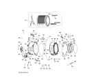 GE PFW955SPW0DS tub & motor diagram