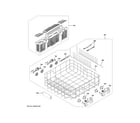 GE PDT705SYW2FS lower rack assembly diagram