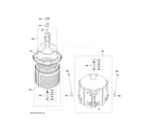 GE GUD27GSSM0WW tub & basket assembly diagram