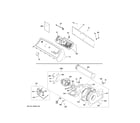 GE GTD84GCSN2WS backsplash, blower & motor assembly diagram