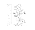 GE ZIR301NPNAII shelves & drawers diagram