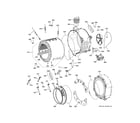 GE PFQ97HSPV0DS tub & motor diagram