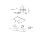 GE PJD23BYWBFS refrigerator shelves diagram